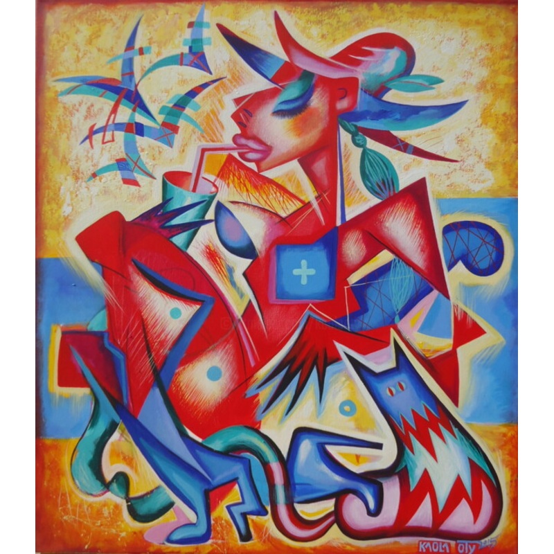 Lady-On-Yacht Painting by Kaola Oty | ArtMajeur