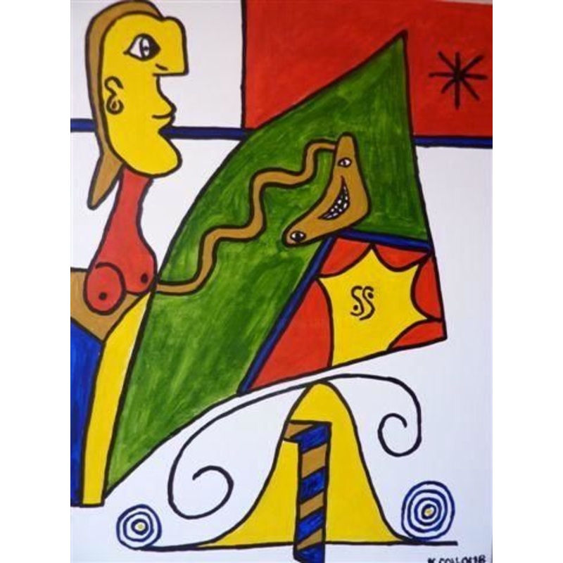 Le Rire Painting by Karine Collomb | ArtMajeur