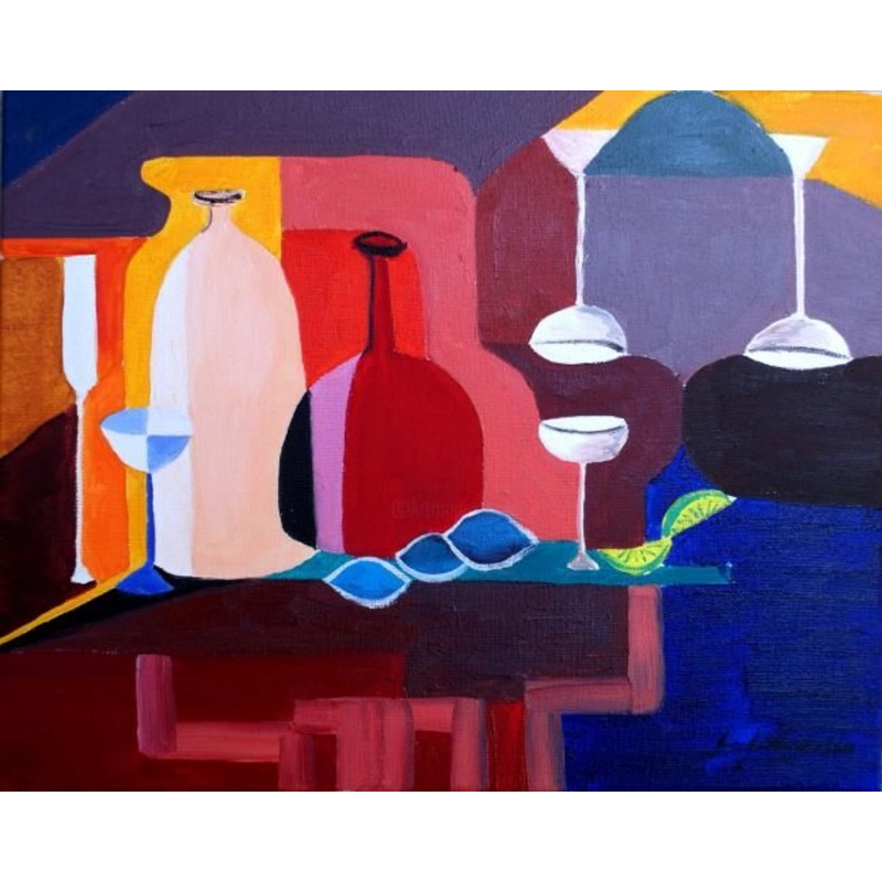 Les Citrons Bleus Painting by Jean-Louis Gaillard | ArtMajeur