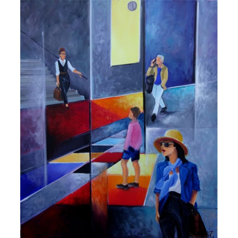 Sur Les Quais Painting by Martine Woellet | ArtMajeur