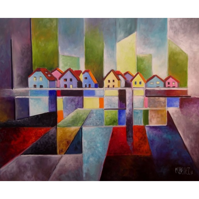 Voyage-En-Train Painting by Martine Woellet | ArtMajeur
