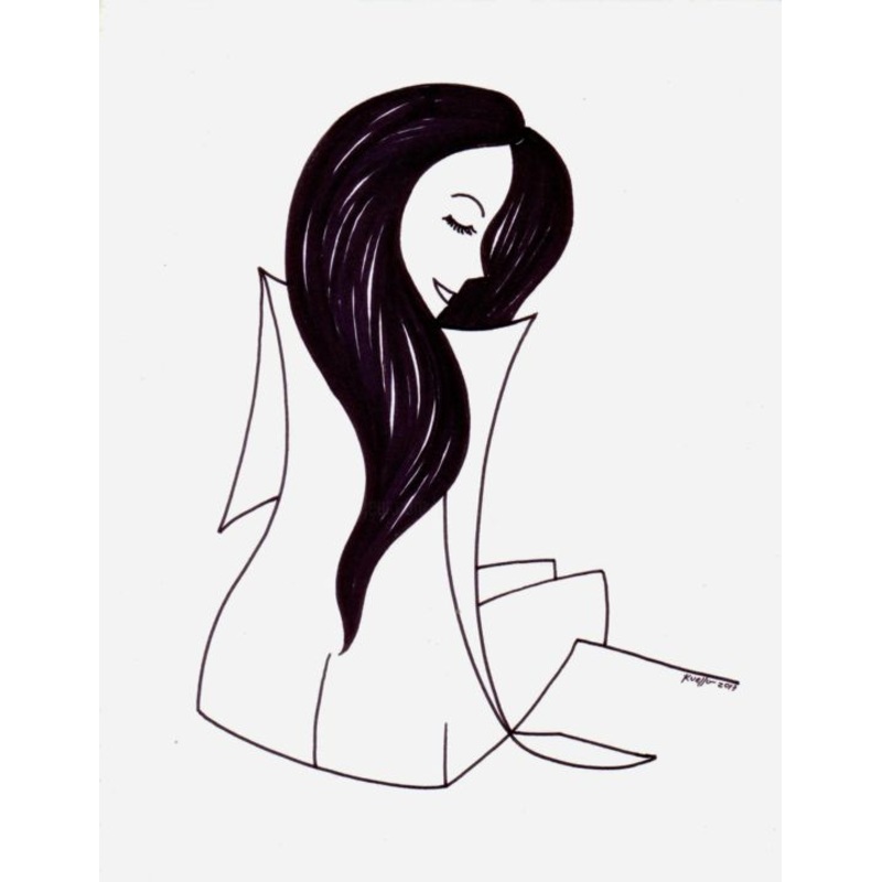 Woman At The Dock 1/4 Drawing by Miguel Esquivel Kuello | ArtMajeur