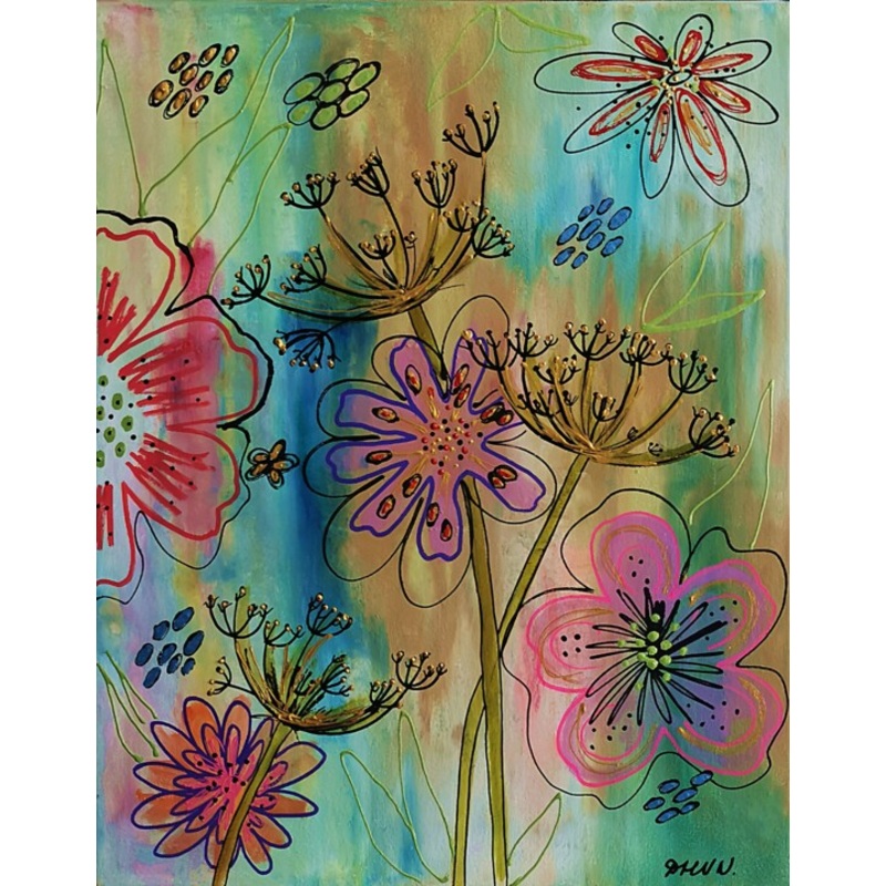 Whispers Of Bloomlight Abstract Meadow F Painting by Daheaven Art | ArtMajeur