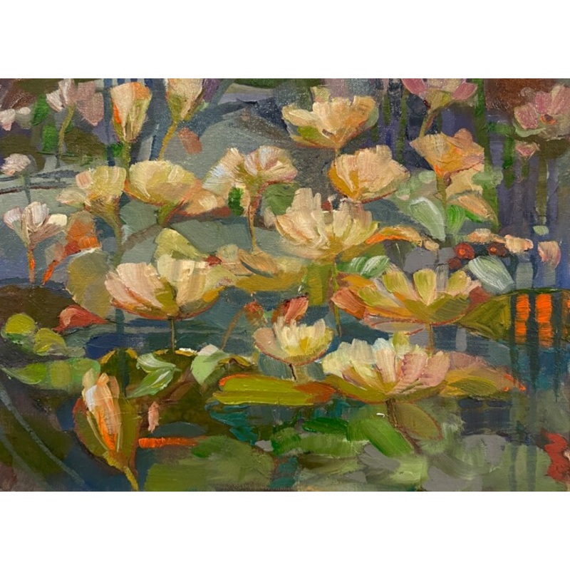 Water Lilies Painting by Lorena Iavorschi | ArtMajeur