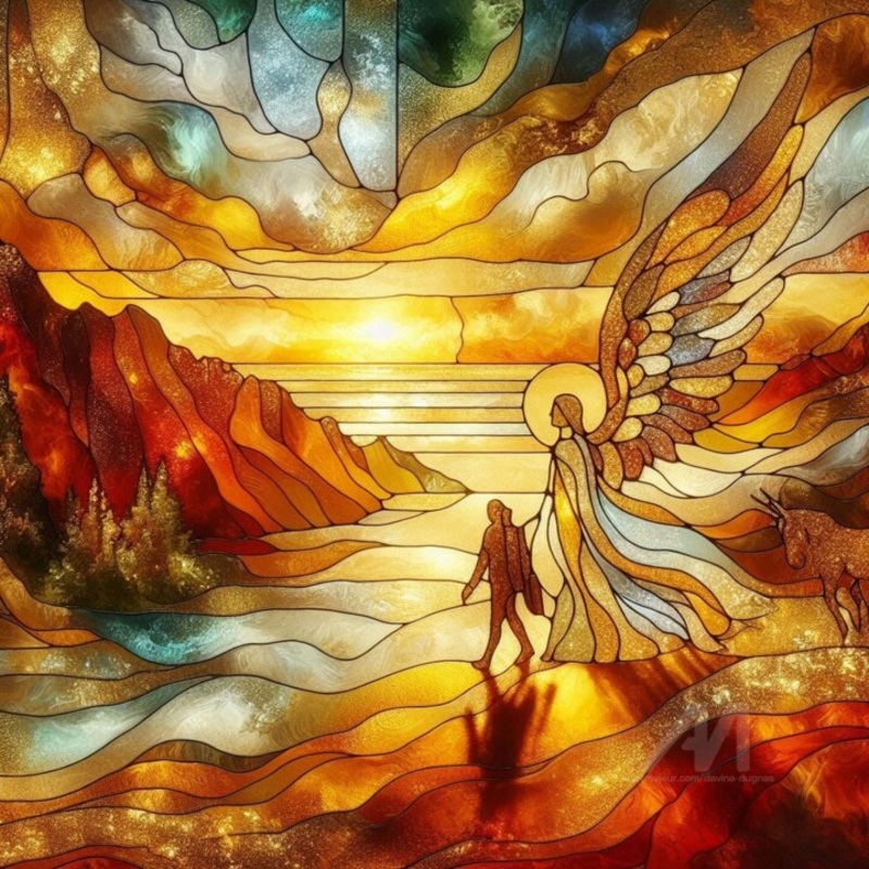 Walking With Guardian Angel Digital Arts by Davina Dugnas | ArtMajeur