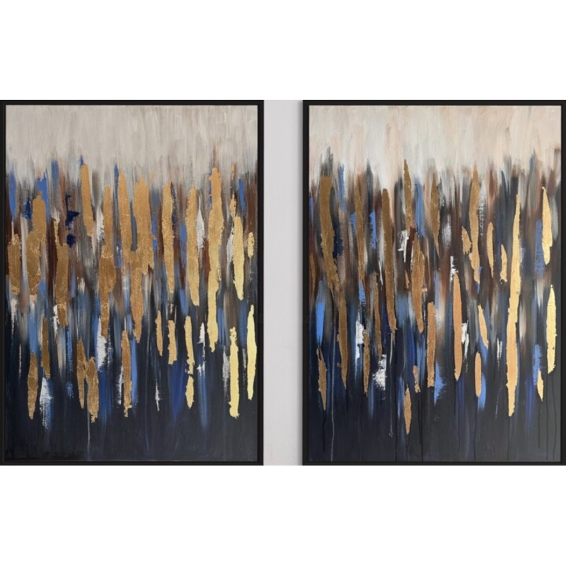 ‘Azure Sands’ Original Diptych Abstract  Painting by Jeylan Lakey | ArtMajeur