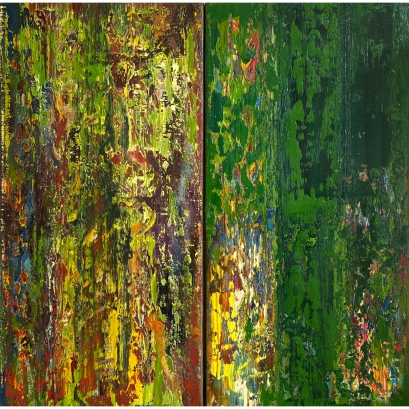 Warmth Of Wood. Diptych. Painting by Junija Galejeva | ArtMajeur