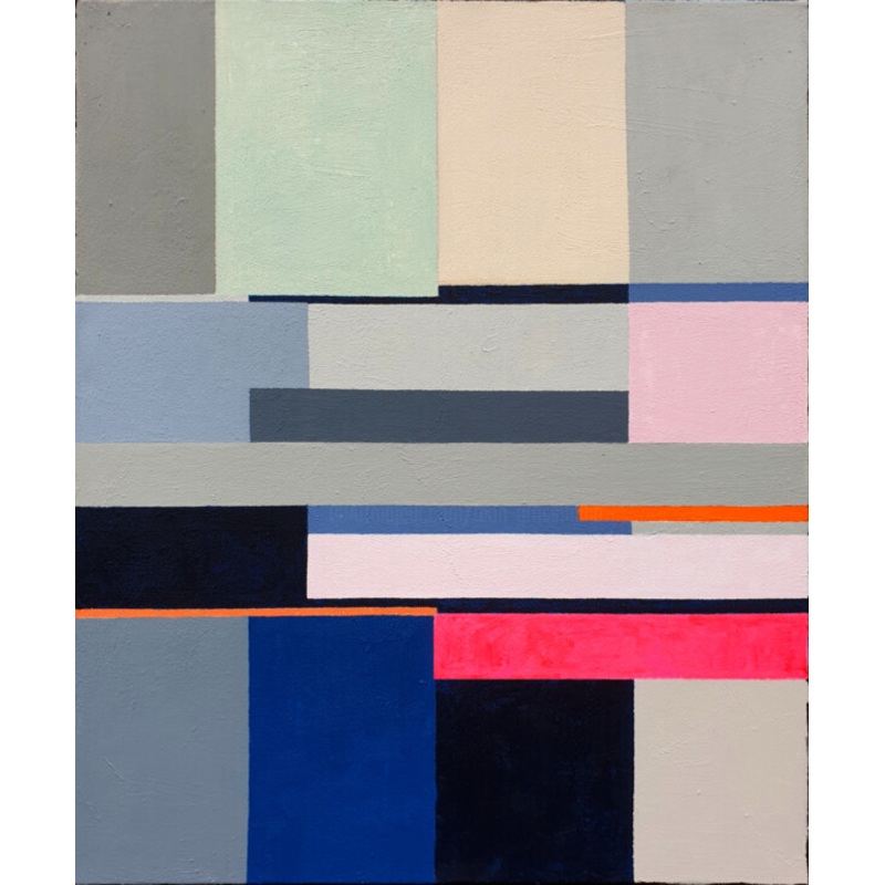 Grey Blue Abstract Painting Habit Of Wa Painting by Leon Grossmann | ArtMajeur
