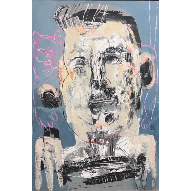 Hombre Azul Painting by Eulogia Merle | ArtMajeur
